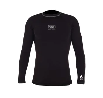 O&E LYCRA BOYS FLAME THERMO SURF LONG SLEEVE 8-16 YEARS BLACK