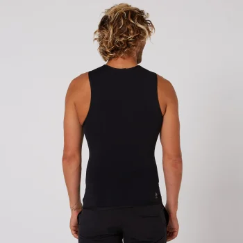 O&E LYCRA MEN FLAME THERMO SURF VEST BLACK