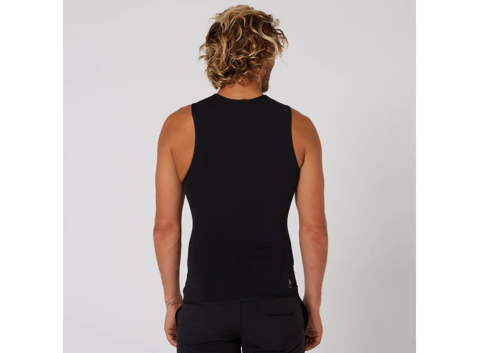 O&E LYCRA MEN FLAME THERMO SURF VEST BLACK