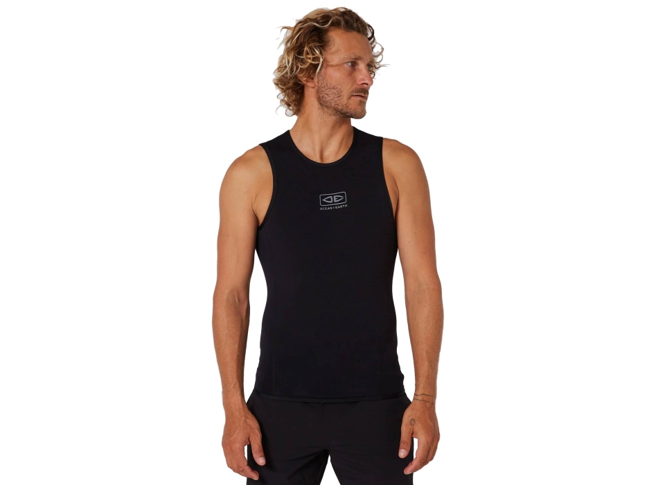 O&E LYCRA MEN FLAME THERMO SURF VEST BLACK