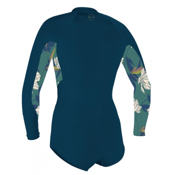 O'NEILL WOMEN'S BAHIA 2/1MM FRONT ZIP SHORT L/S SPRING WETSUIT 