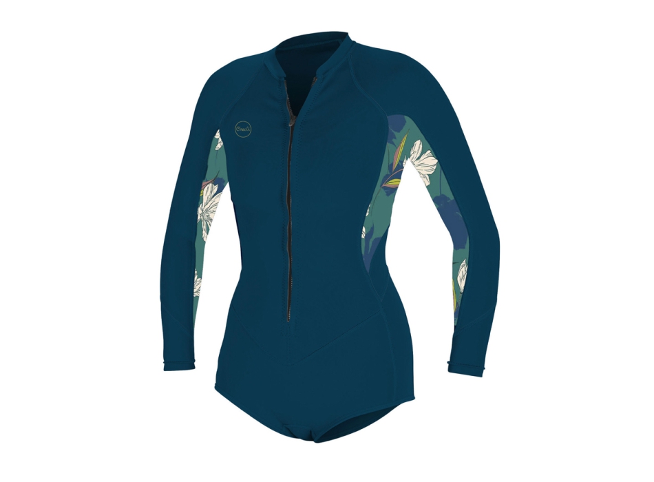 O'NEILL WOMEN'S BAHIA 2/1MM FRONT ZIP SHORT L/S SPRING WETSUIT 
