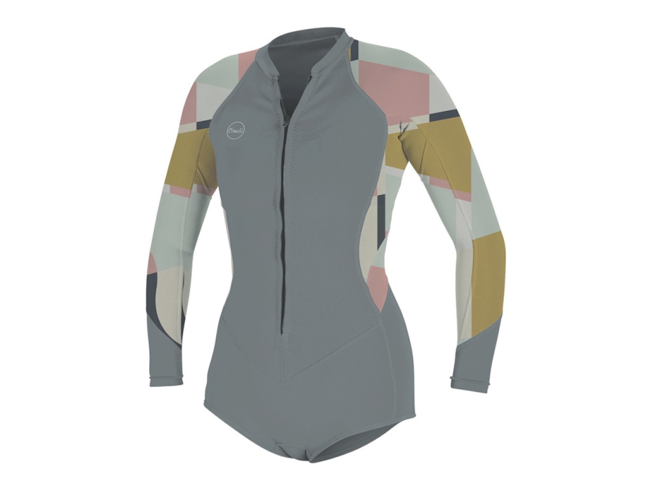 O'NEILL WOMEN'S BAHIA 2/1MM FRONT ZIP SHORT L/S SPRING WETSUIT 