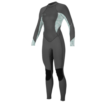 O'NEILL WOMEN'S BAHIA 3/2MM BACK ZIP FULL WETSUIT GRAPHITE MIRAGE TROPICAL