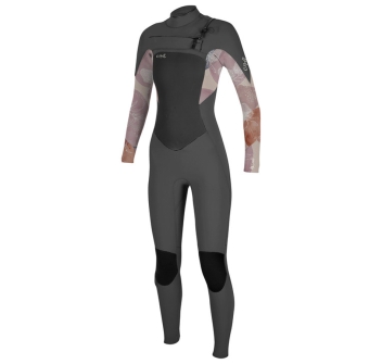 O'NEILL EPIC 4/3 MM WETSUIT CHEST ZIP BLACK WOMENS GRAPHITE DESERT BLOOM