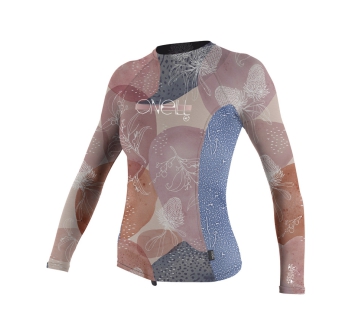 O'NEILL GIRL'S PREMIUM SKINS L/S SUN SHIRT 50+ DESERT BLOOM DRIFT BLUE