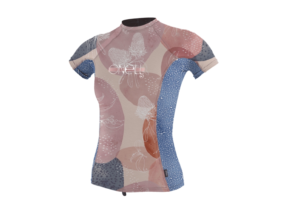 O'NEILL GIRL'S PREMIUM SKINS S/S SUN SHIRT 50+ BLOOM DRIFT BLUE