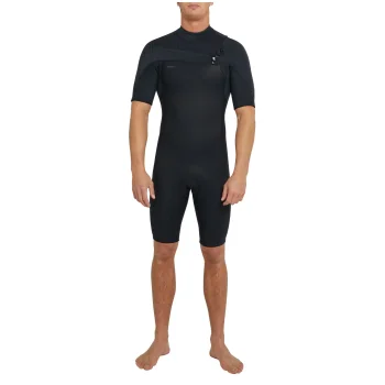 O'NEILL HYPERFREAK SHORT SLEEVE SPRINGSUIT 2MM CHEST ZIP BLACK