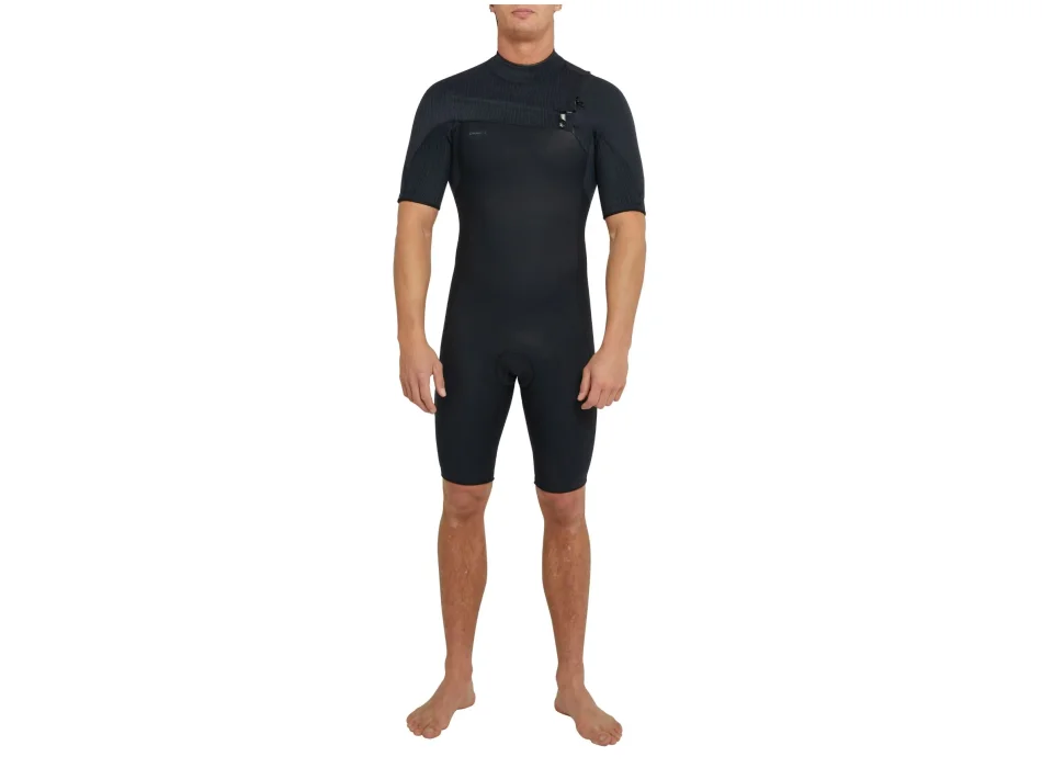 O'NEILL HYPERFREAK SHORT SLEEVE SPRINGSUIT 2MM CHEST ZIP BLACK