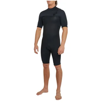 O'NEILL HYPERFREAK SHORT SLEEVE SPRINGSUIT 2MM CHEST ZIP BLACK