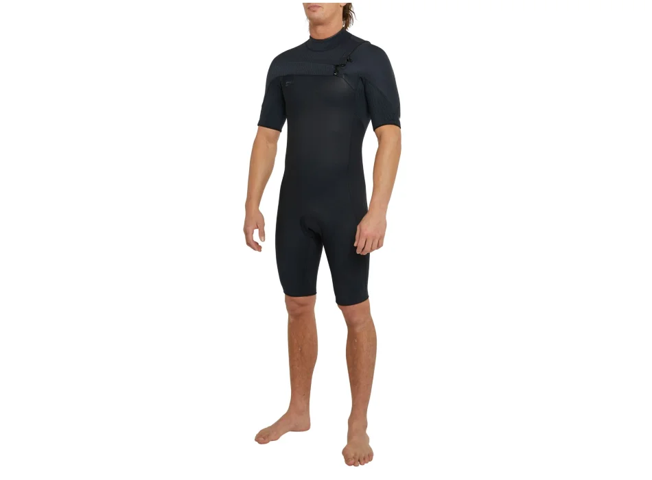 O'NEILL HYPERFREAK SHORT SLEEVE SPRINGSUIT 2MM CHEST ZIP BLACK