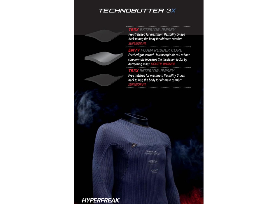 O'NEILL HYPERFREAK 4/3+ FULL WETSUIT CHEST ZIP 