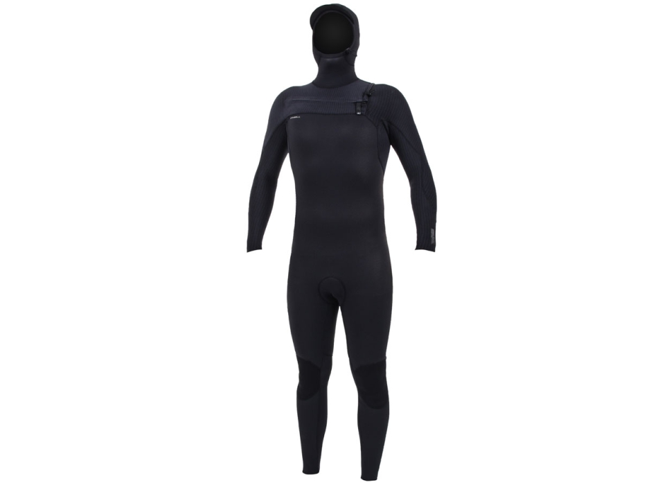 O'NEILL WETSUIT HYPERFREAK 5/4 + CHEST ZIP W/HOOD BLACK 2019