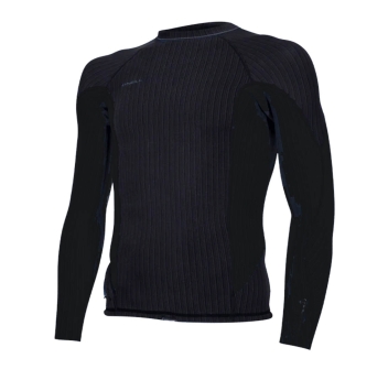 O'NEILL HYPERFREAK COMP-X 2MM LONG SLEEVE TOP BLACK CADET