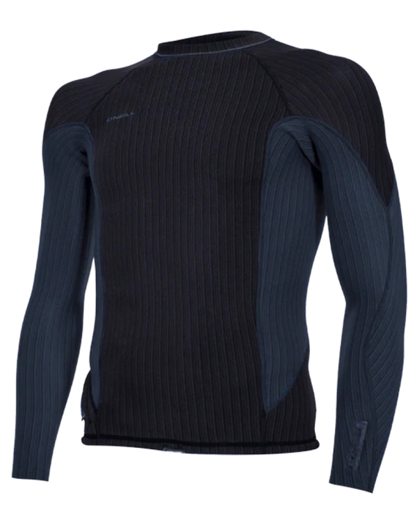 O'NEILL HYPERFREAK COMP-X 2MM LONG SLEEVE TOP BLACK CADET