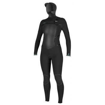 O'NEILL PSYCHO TECH 6/4+ CHEST ZIP HOOD WOMEN WETSUIT BLACK