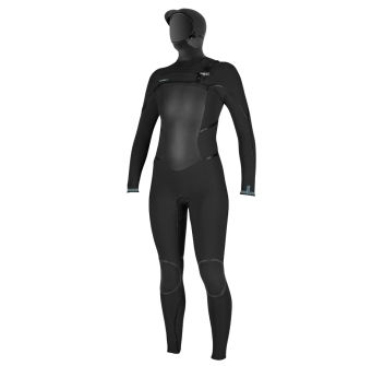 O'NEILL PSYCHO TECH 6/4+ CHEST ZIP HOOD WOMEN WETSUIT BLACK