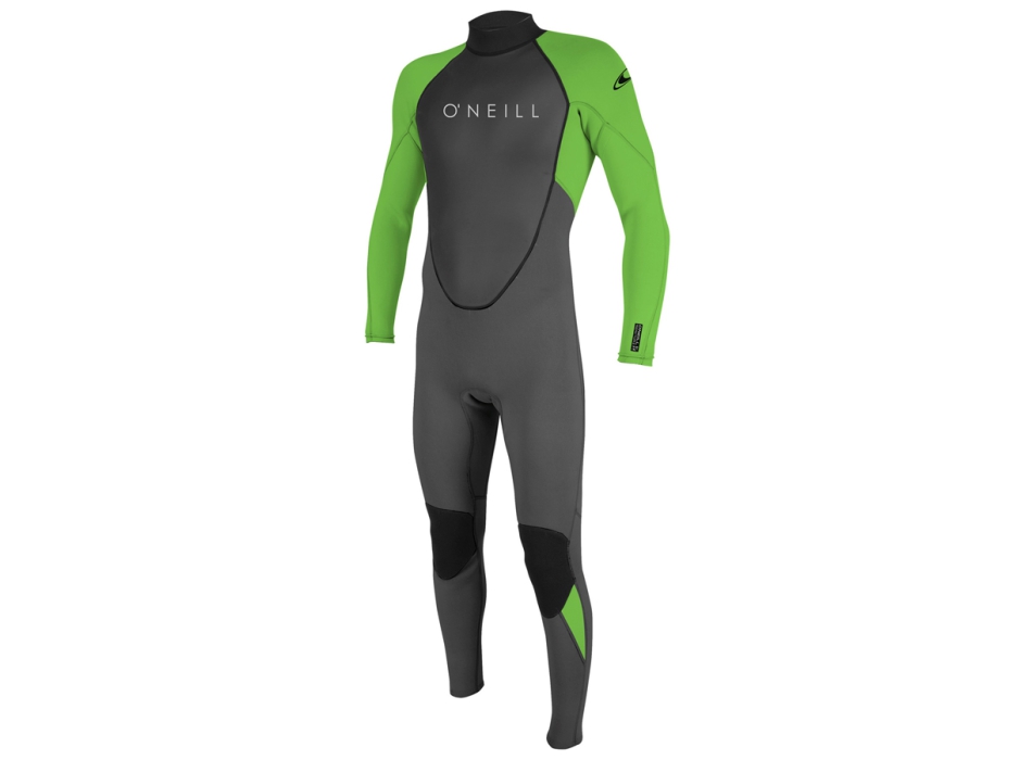 O'NEILL REACTOR II 3/2 MM BACK ZIP FULL WETSUIT  GRAPHITE DAYGLO
