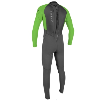 O'NEILL REACTOR II 3/2 MM BACK ZIP FULL WETSUIT  GRAPHITE DAYGLO