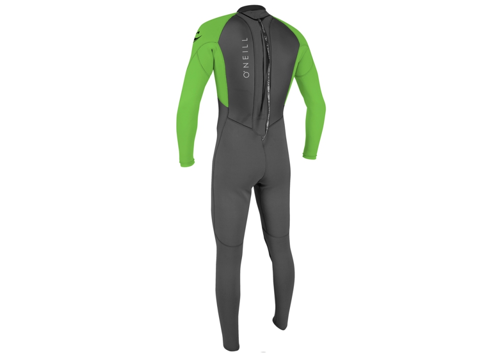 O'NEILL REACTOR II 3/2 MM BACK ZIP FULL WETSUIT  GRAPHITE DAYGLO