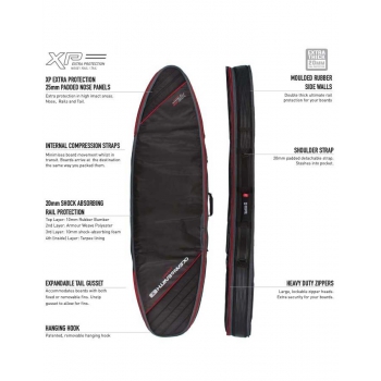 OCEAN & EARTH DOUBLE COMPACT SHORTBOARD COVER 6'4"