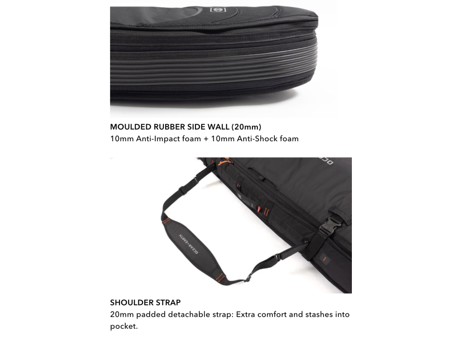 OCEAN & EARTH DOUBLE COMPACT HYPA SHORTBOARD TRAVEL COVER 2 BOARDS