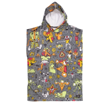 OCEAN & EARTH YOUTH IRVINE HOODED PONCHO CHARCOAL