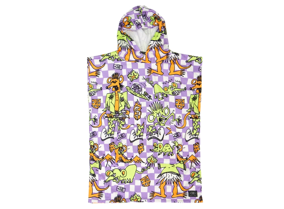OCEAN & EARTH YOUTH IRVINE HOODED PONCHO PURPLE