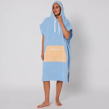 OCEAN & EARTH LADIES DAYDREAM HOODED PONCHO BLUE