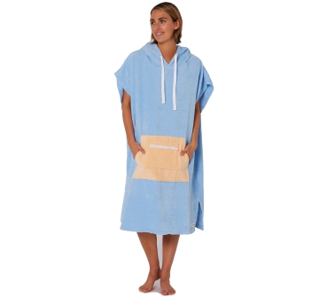 OCEAN & EARTH LADIES DAYDREAM HOODED PONCHO BLUE