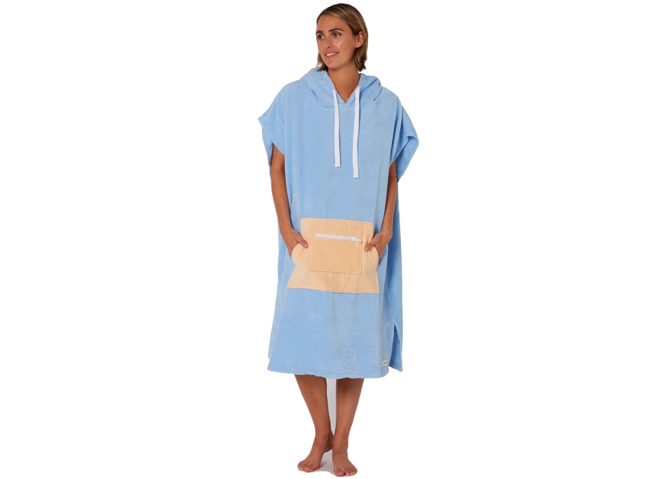 OCEAN & EARTH LADIES DAYDREAM HOODED PONCHO BLUE