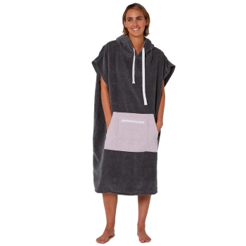 OCEAN & EARTH LADIES DAYDREAM HOODED PONCHO CHARCOAL