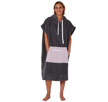 OCEAN & EARTH LADIES DAYDREAM HOODED PONCHO CHARCOAL