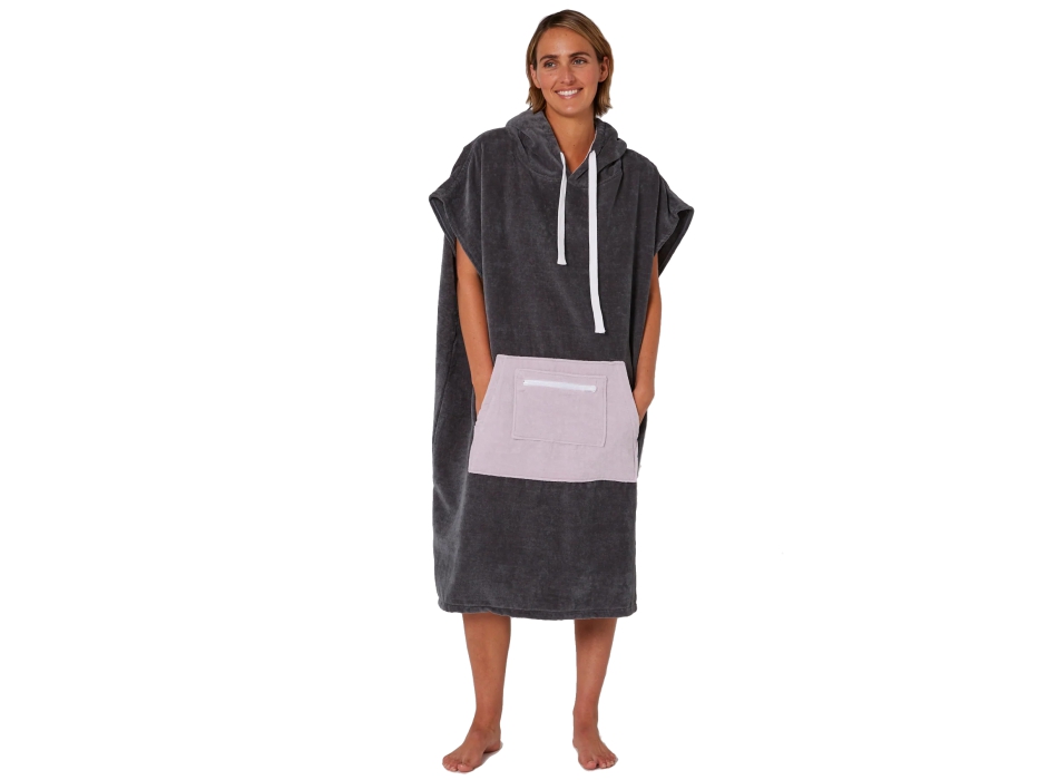 OCEAN & EARTH LADIES DAYDREAM HOODED PONCHO CHARCOAL