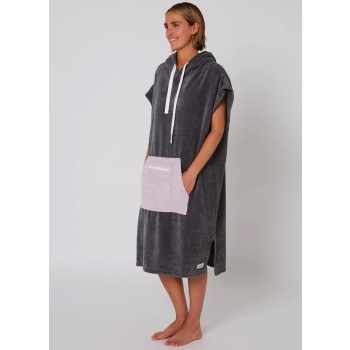 OCEAN & EARTH LADIES DAYDREAM HOODED PONCHO CHARCOAL