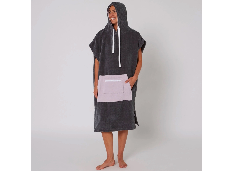 OCEAN & EARTH LADIES DAYDREAM HOODED PONCHO CHARCOAL