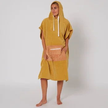 OCEAN & EARTH LADIES DAYDREAM HOODED PONCHO CUSTARD