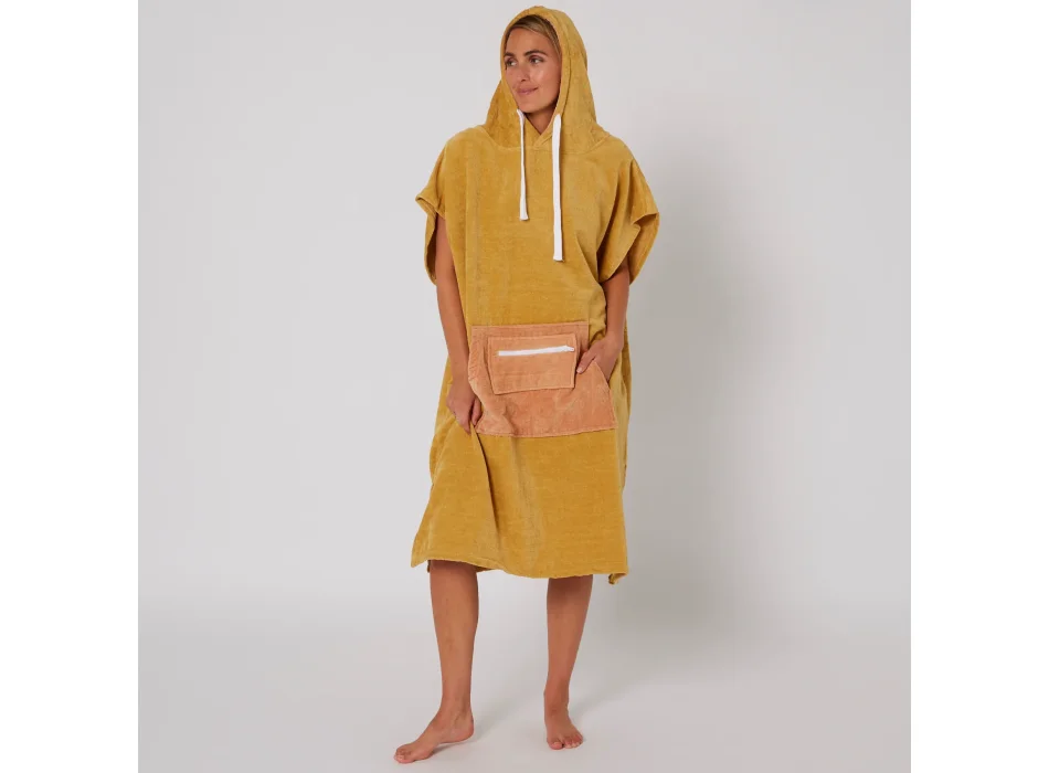 OCEAN & EARTH LADIES DAYDREAM HOODED PONCHO CUSTARD