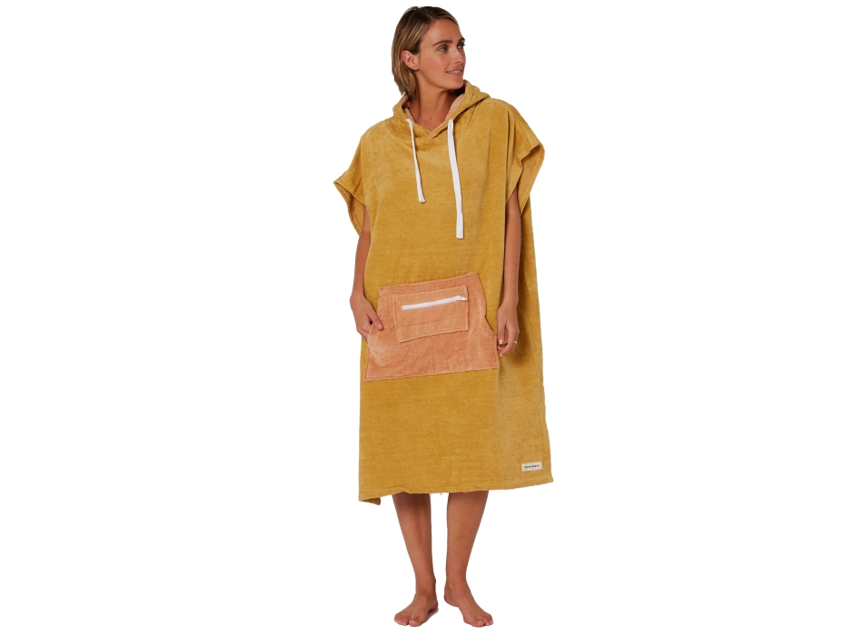 OCEAN & EARTH LADIES DAYDREAM HOODED PONCHO CUSTARD