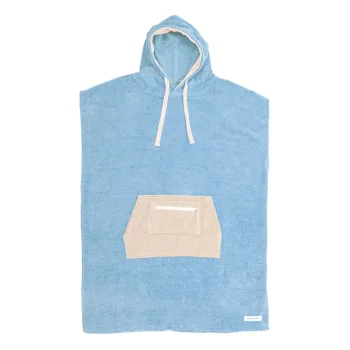 OCEAN & EARTH LADIES DAYDREAM HOODED PONCHO PALE BLUE