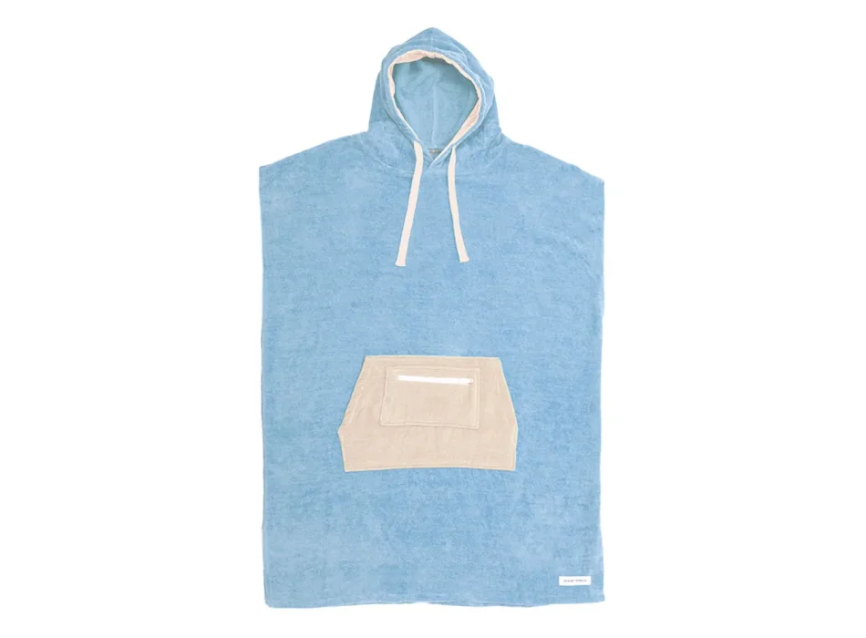 OCEAN & EARTH LADIES DAYDREAM HOODED PONCHO PALE BLUE