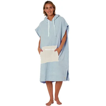 OCEAN & EARTH LADIES DAYDREAM HOODED PONCHO PALE BLUE