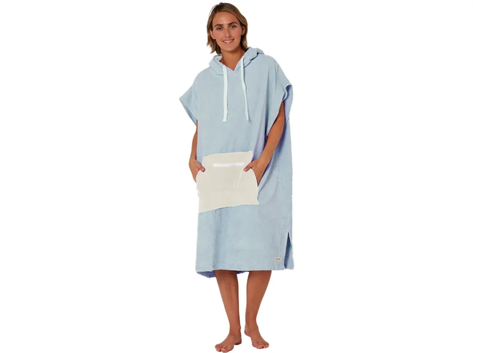 OCEAN & EARTH LADIES DAYDREAM HOODED PONCHO PALE BLUE