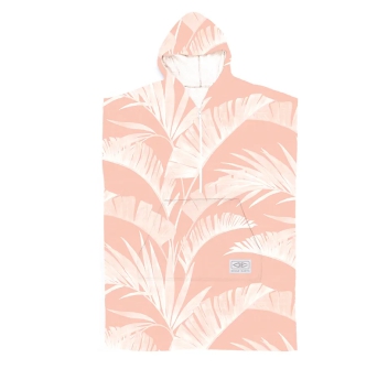 OCEAN & EARTH LADIES HOODED PONCHO MICROFIBRE ZIP PEACH