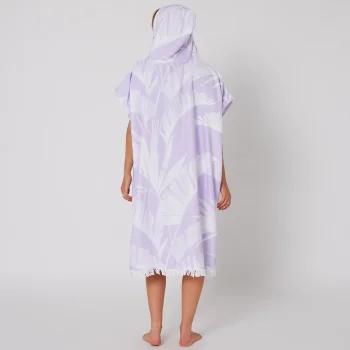 OCEAN & EARTH LADIES HOODED PONCHO MICROFIBRE ZIP VIOLET