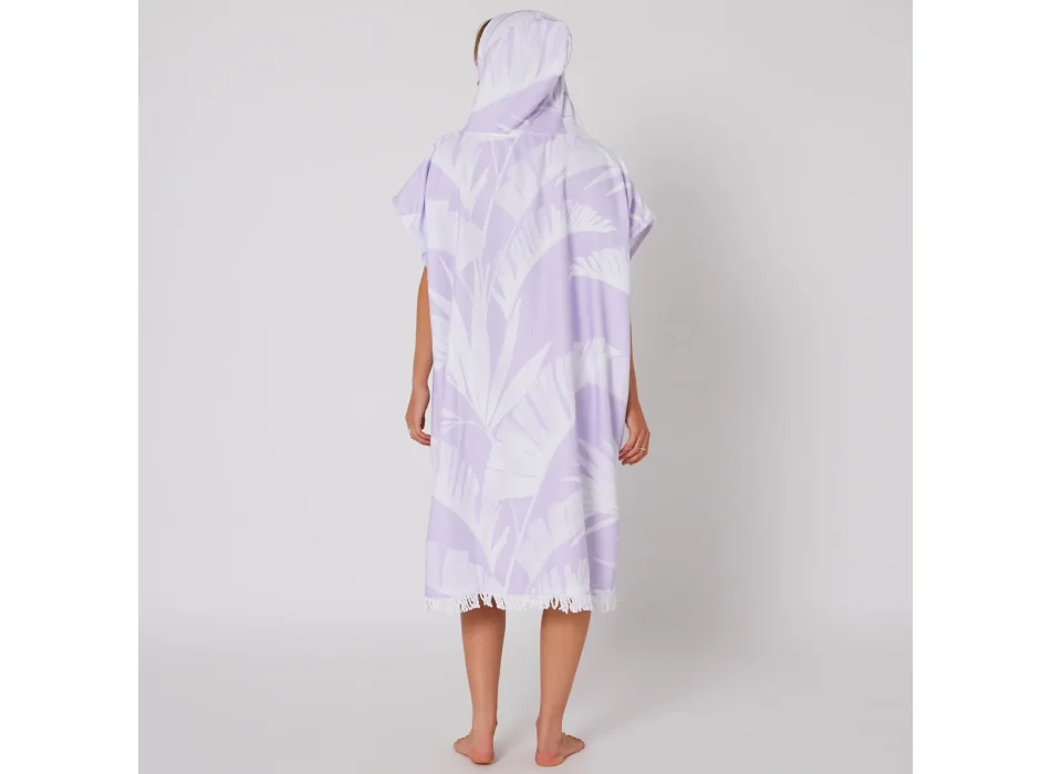 OCEAN & EARTH LADIES HOODED PONCHO MICROFIBRE ZIP VIOLET