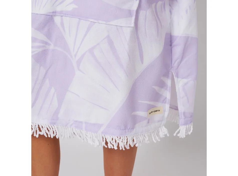 OCEAN & EARTH LADIES HOODED PONCHO MICROFIBRE ZIP VIOLET