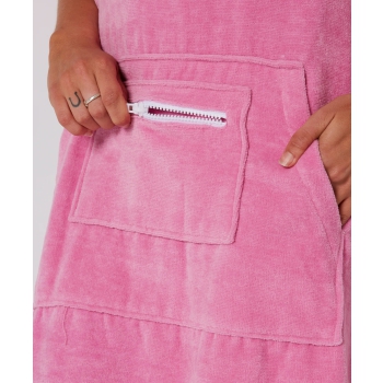 OCEAN & EARTH LADIES HOODED PONCHO MUSK PINK