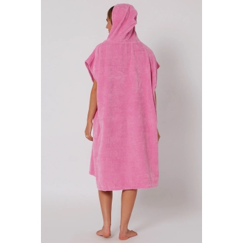 OCEAN & EARTH LADIES HOODED PONCHO MUSK PINK