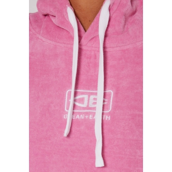 OCEAN & EARTH LADIES HOODED PONCHO MUSK PINK